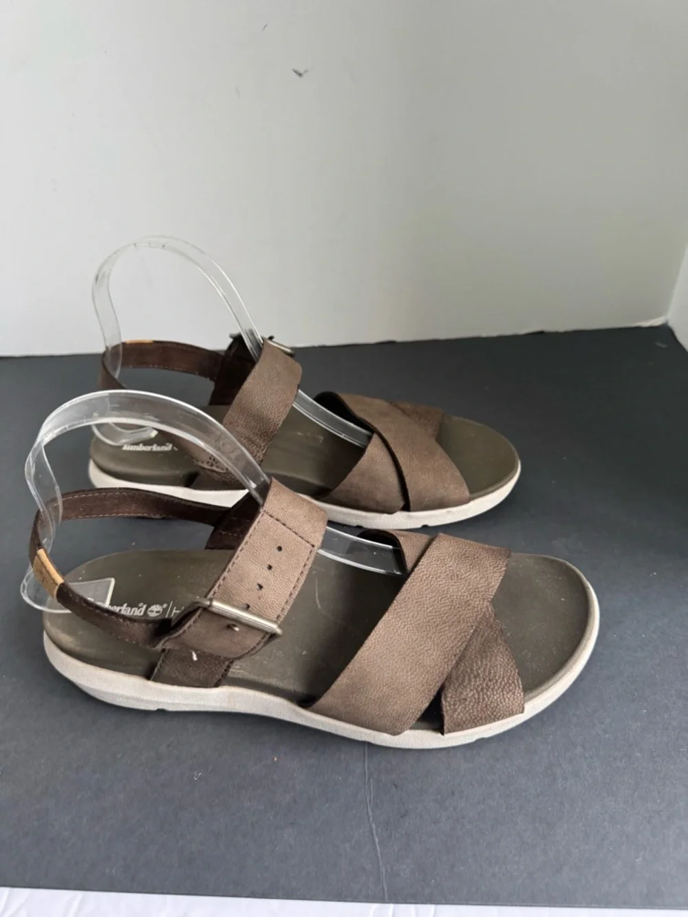 Timberland Women's Wilesport Brown/Green Leather Strap Sandals A1TSW. Size 8 - Picture 7 of 14